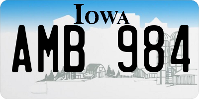 IA license plate AMB984