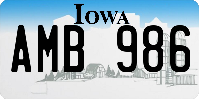 IA license plate AMB986
