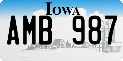 IA license plate AMB987