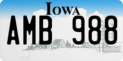 IA license plate AMB988