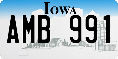 IA license plate AMB991