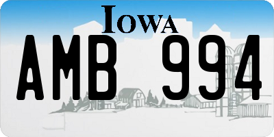 IA license plate AMB994