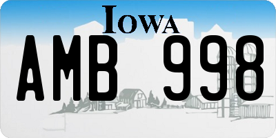 IA license plate AMB998
