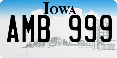 IA license plate AMB999
