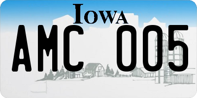 IA license plate AMC005