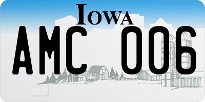 IA license plate AMC006
