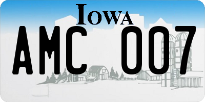IA license plate AMC007