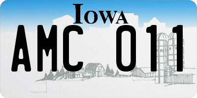 IA license plate AMC011