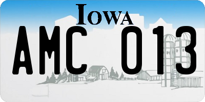 IA license plate AMC013