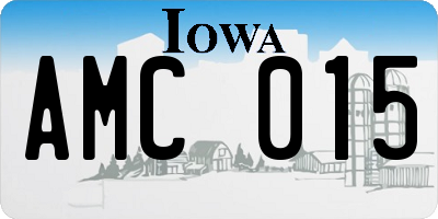 IA license plate AMC015