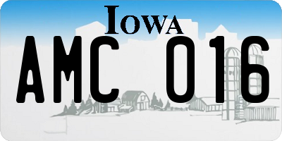 IA license plate AMC016