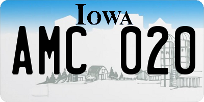 IA license plate AMC020