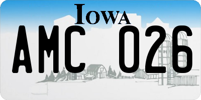 IA license plate AMC026