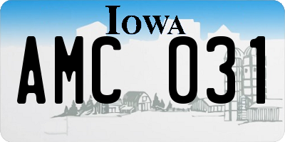 IA license plate AMC031