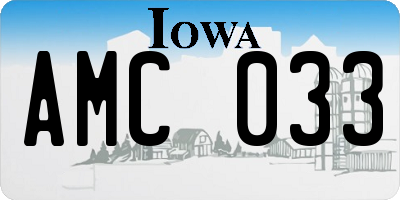 IA license plate AMC033