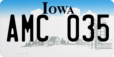 IA license plate AMC035