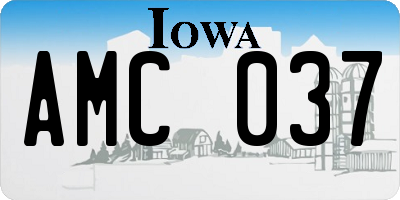 IA license plate AMC037