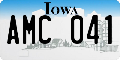 IA license plate AMC041