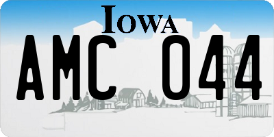 IA license plate AMC044