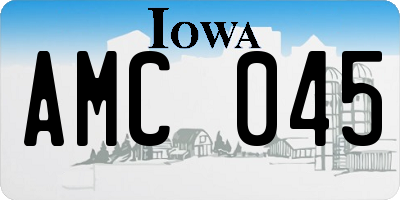 IA license plate AMC045