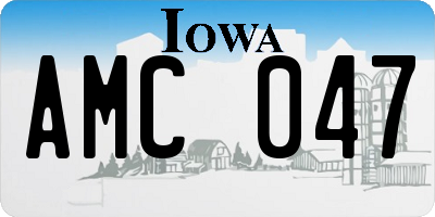 IA license plate AMC047