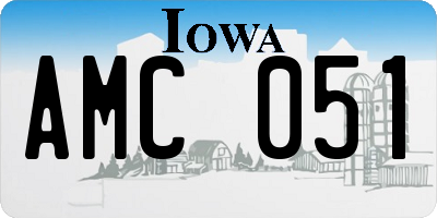 IA license plate AMC051