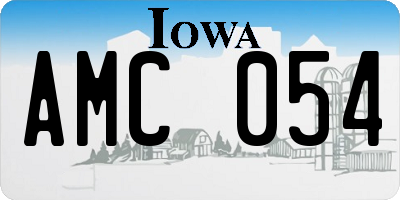IA license plate AMC054