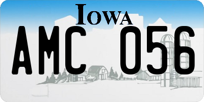 IA license plate AMC056
