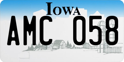 IA license plate AMC058