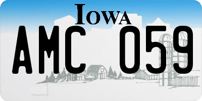IA license plate AMC059