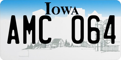 IA license plate AMC064
