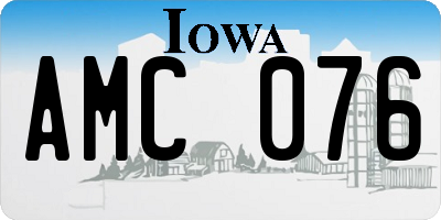 IA license plate AMC076