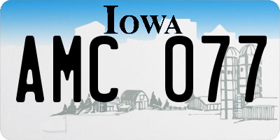 IA license plate AMC077