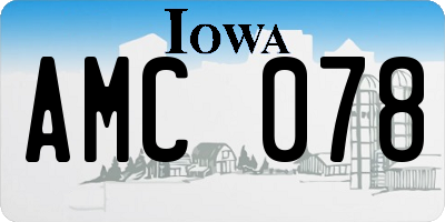 IA license plate AMC078