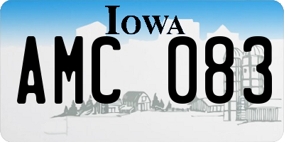 IA license plate AMC083