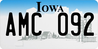 IA license plate AMC092
