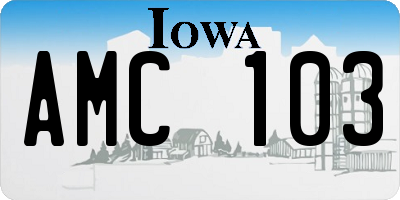 IA license plate AMC103
