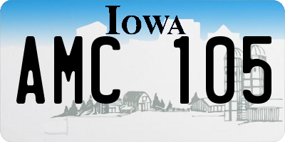 IA license plate AMC105