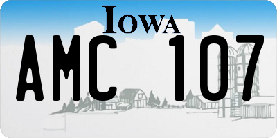 IA license plate AMC107