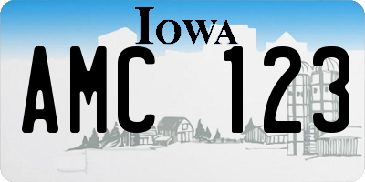 IA license plate AMC123