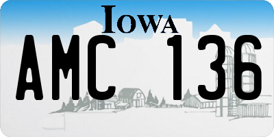 IA license plate AMC136