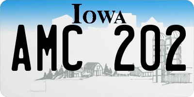 IA license plate AMC202