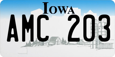 IA license plate AMC203