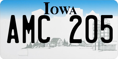 IA license plate AMC205