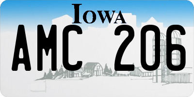 IA license plate AMC206