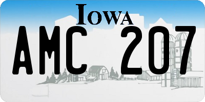 IA license plate AMC207