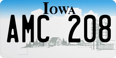 IA license plate AMC208