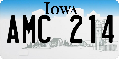 IA license plate AMC214