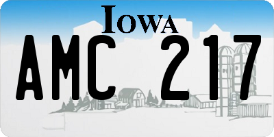 IA license plate AMC217