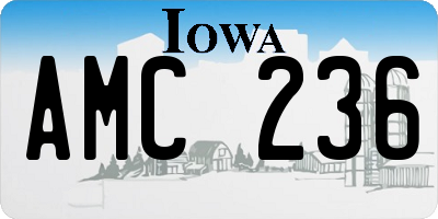 IA license plate AMC236